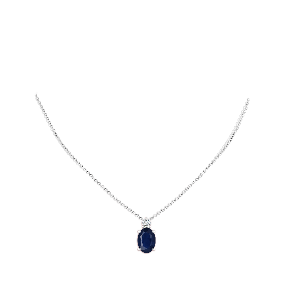 14x10mm A Oval Sapphire Solitaire Pendant with Diamond in P950 Platinum pen