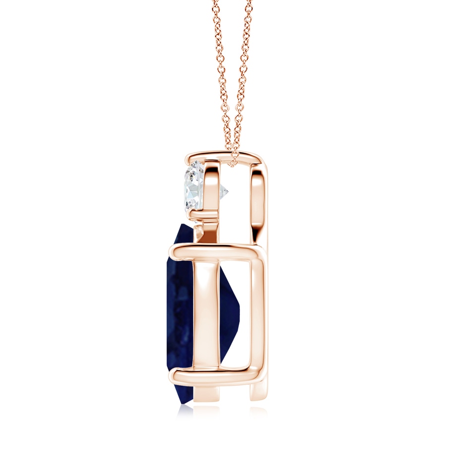 14x10mm A Oval Sapphire Solitaire Pendant with Diamond in Rose Gold side 199