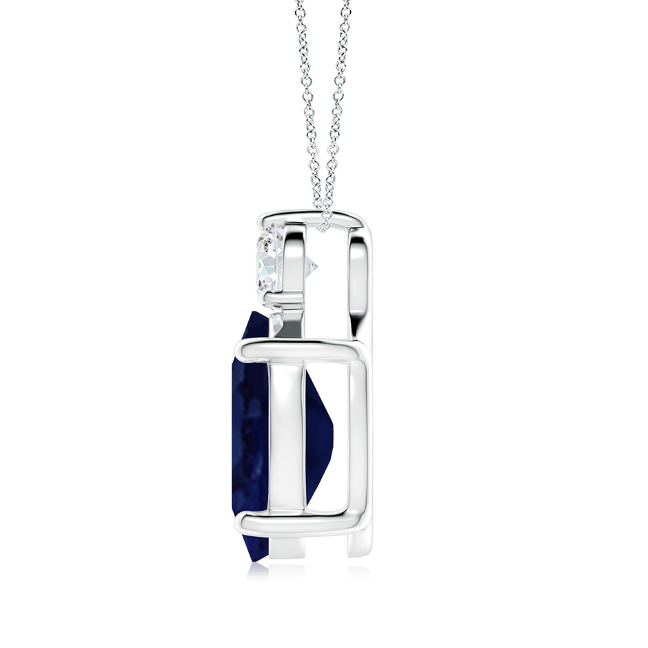 14x10mm A Oval Sapphire Solitaire Pendant with Diamond in S999 Silver side 199