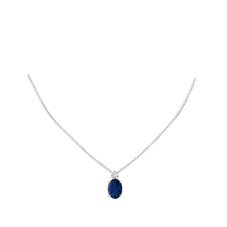 14x10mm AA Oval Sapphire Solitaire Pendant with Diamond in P950 Platinum pen