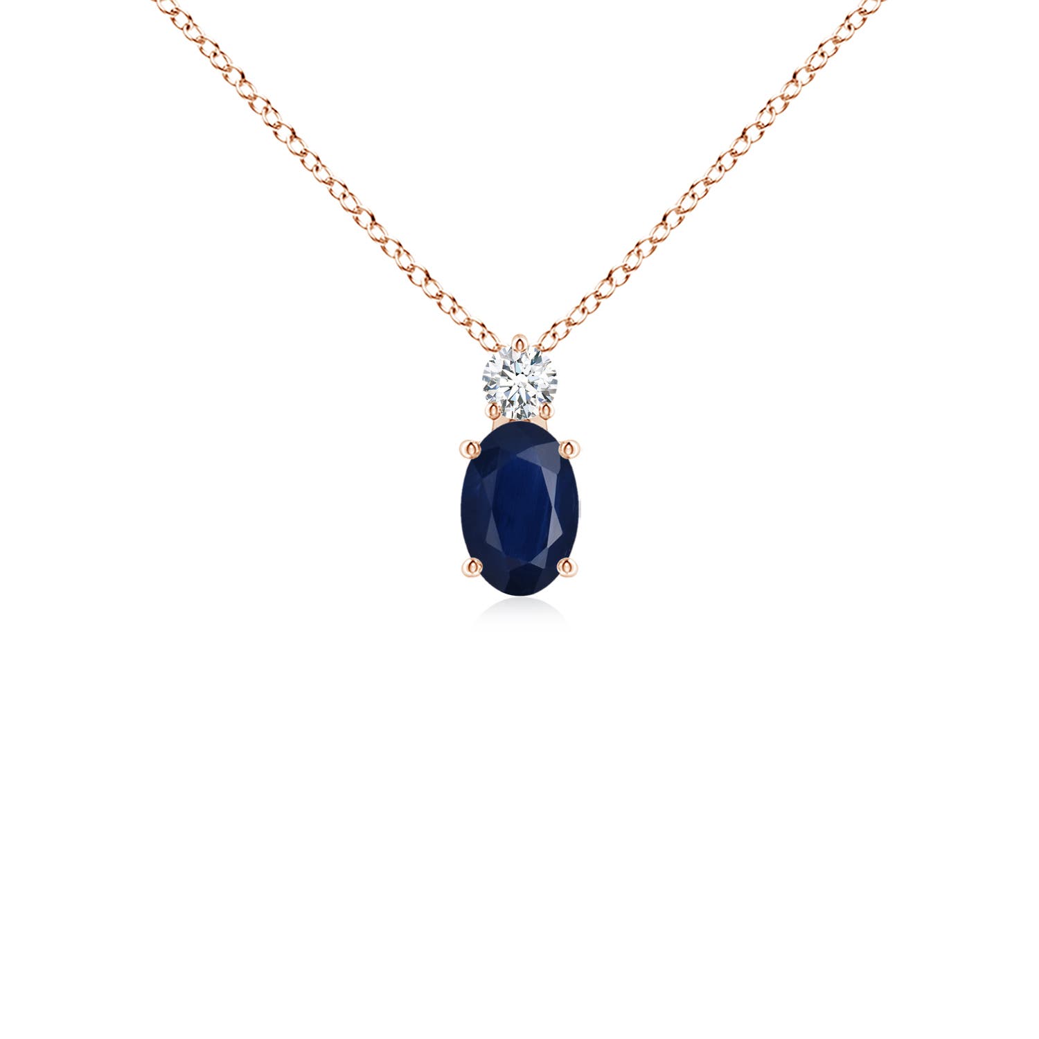 A - Blue Sapphire / 0.67 CT / 14 KT Rose Gold