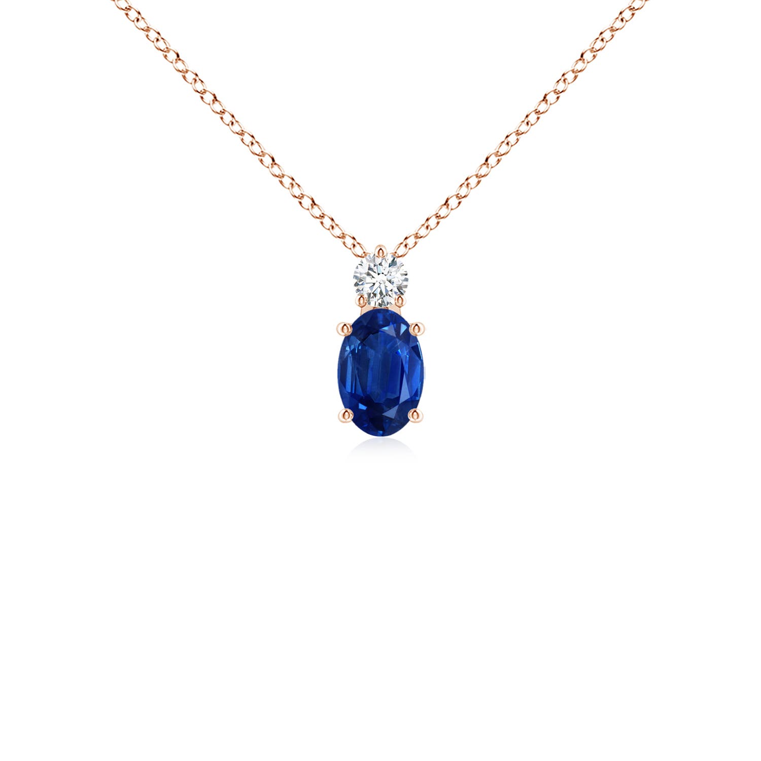 AAA - Blue Sapphire / 0.67 CT / 14 KT Rose Gold