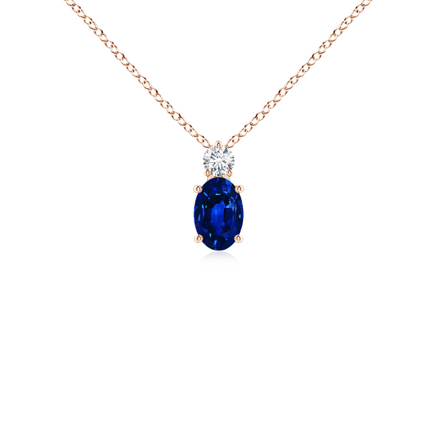 AAAA - Blue Sapphire / 0.67 CT / 14 KT Rose Gold