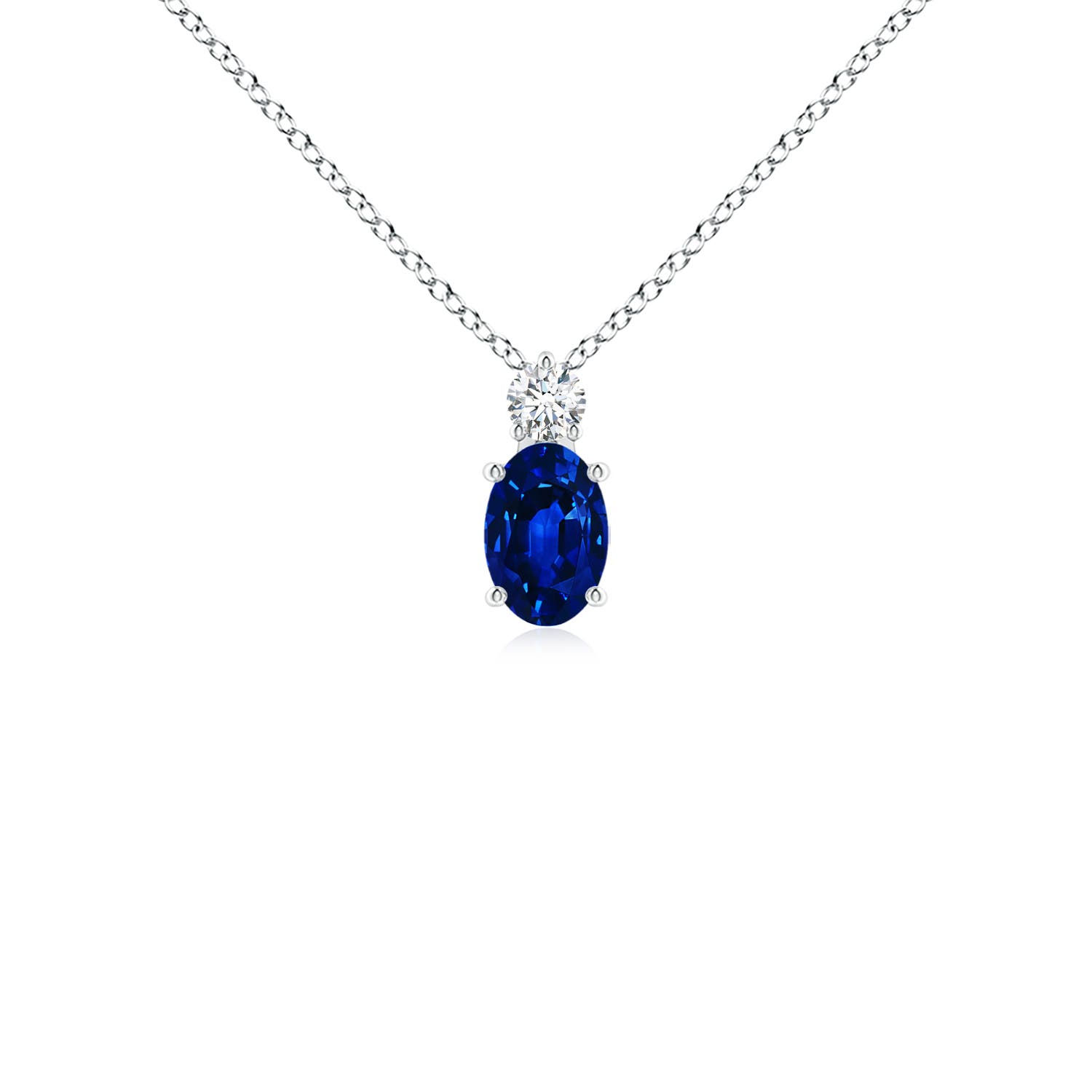 AAAA - Blue Sapphire / 0.67 CT / 14 KT White Gold