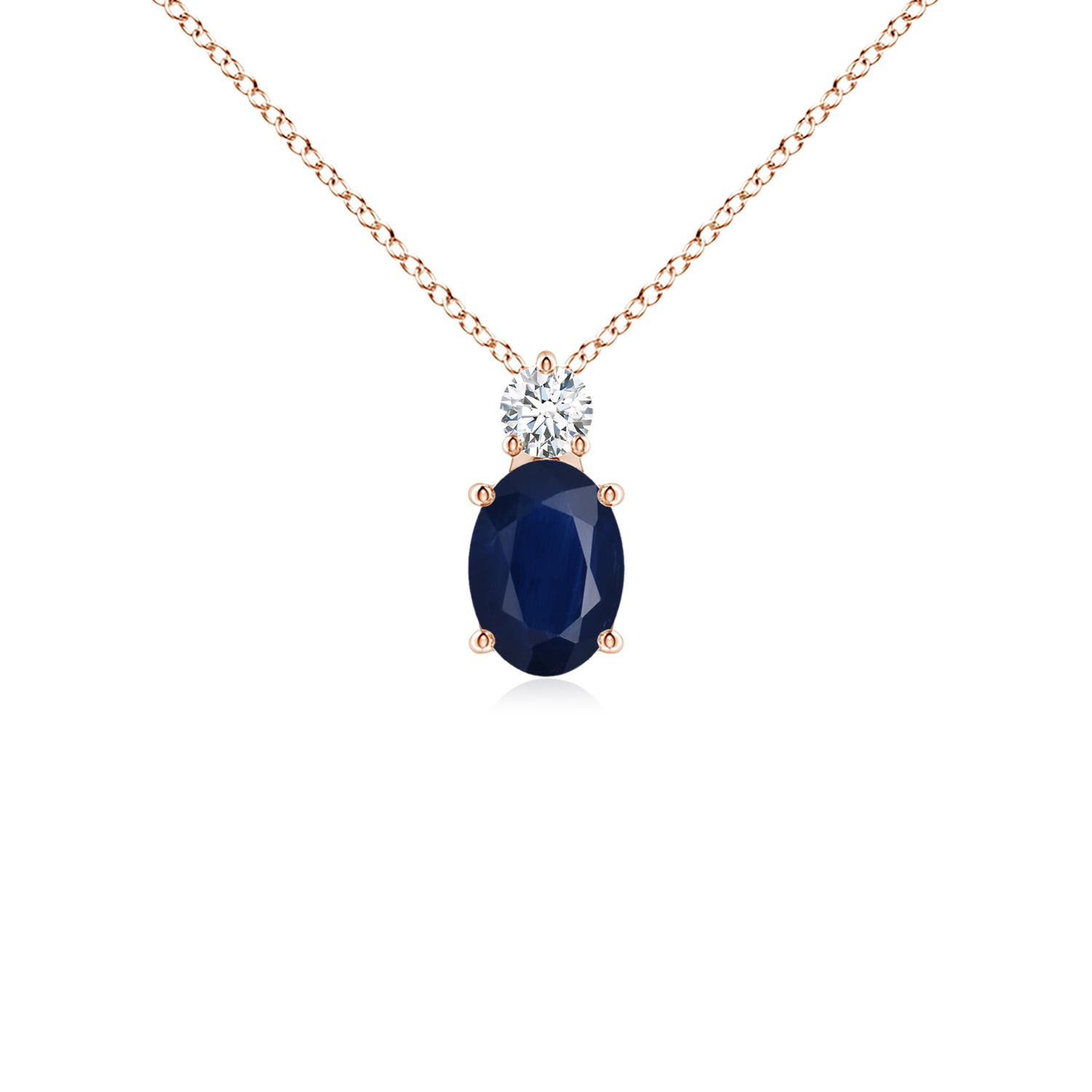 A - Blue Sapphire / 0.96 CT / 14 KT Rose Gold