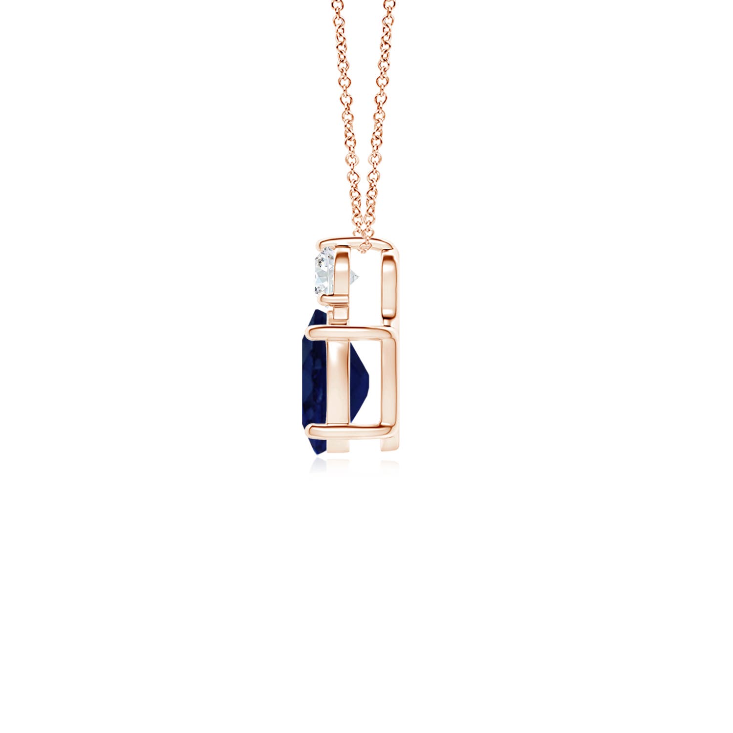 A - Blue Sapphire / 0.96 CT / 14 KT Rose Gold