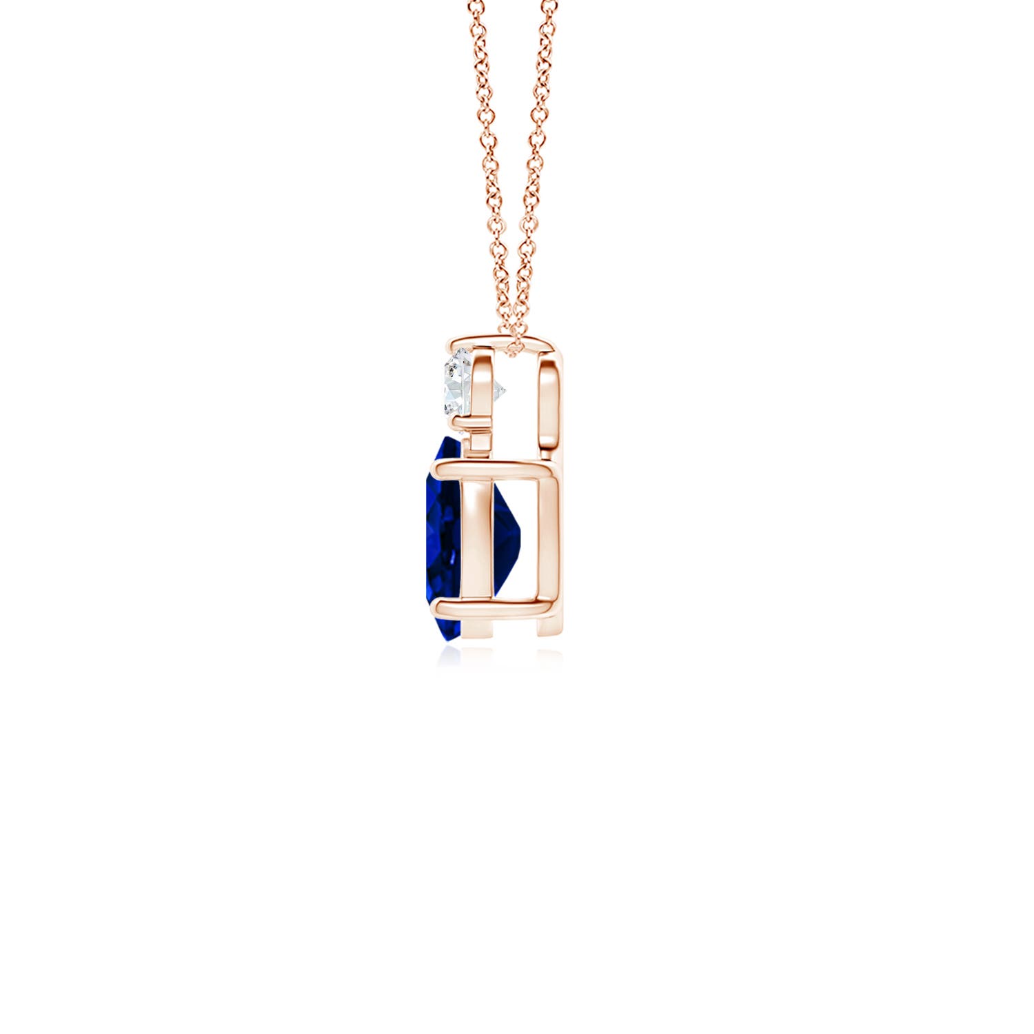 AAAA - Blue Sapphire / 0.96 CT / 14 KT Rose Gold