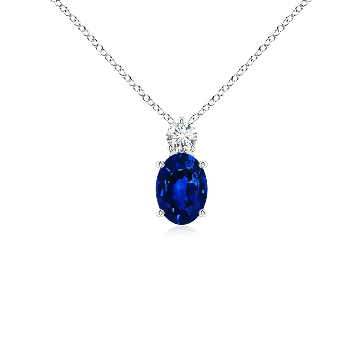 AAAA - Blue Sapphire / 0.96 CT / 14 KT White Gold