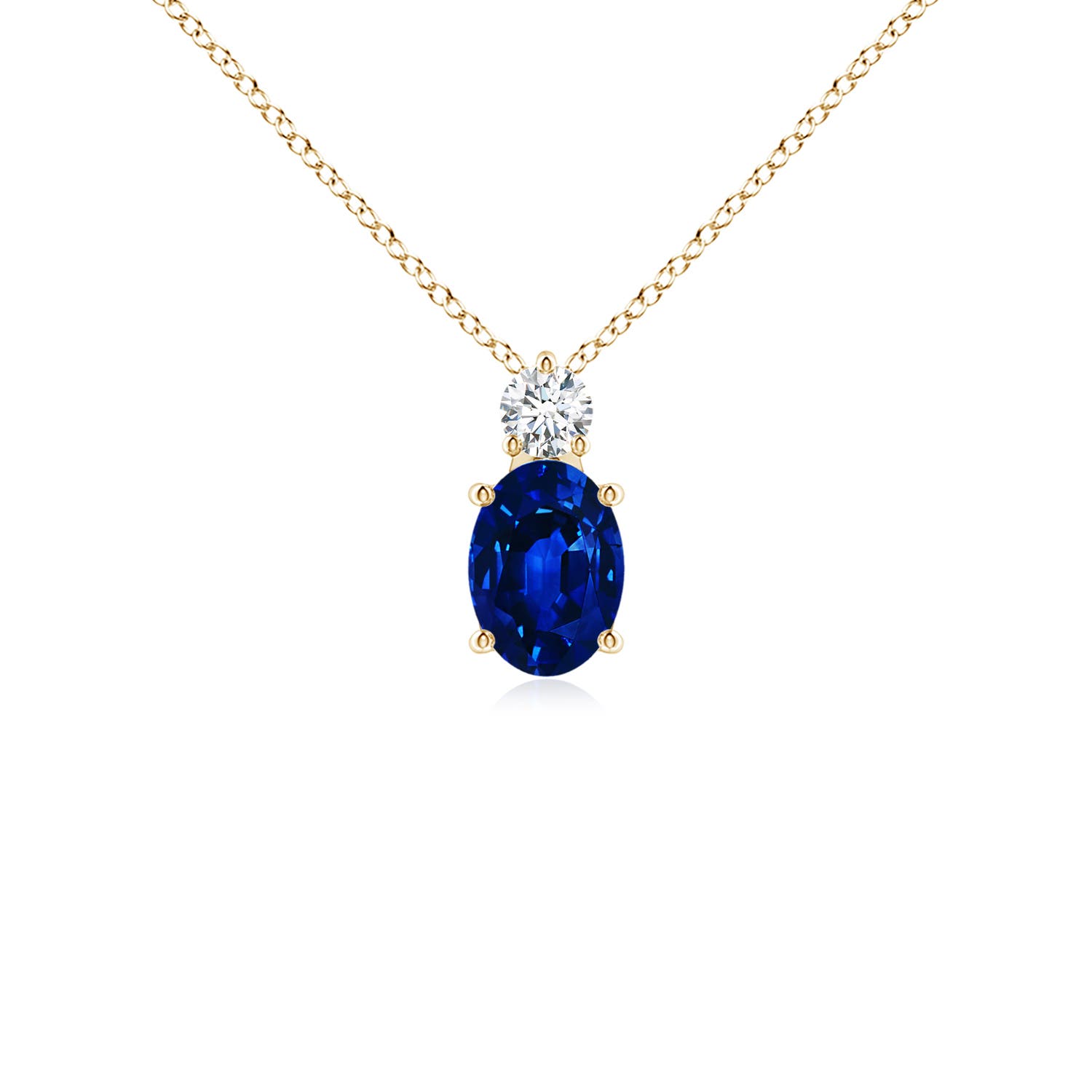 AAAA - Blue Sapphire / 0.96 CT / 14 KT Yellow Gold