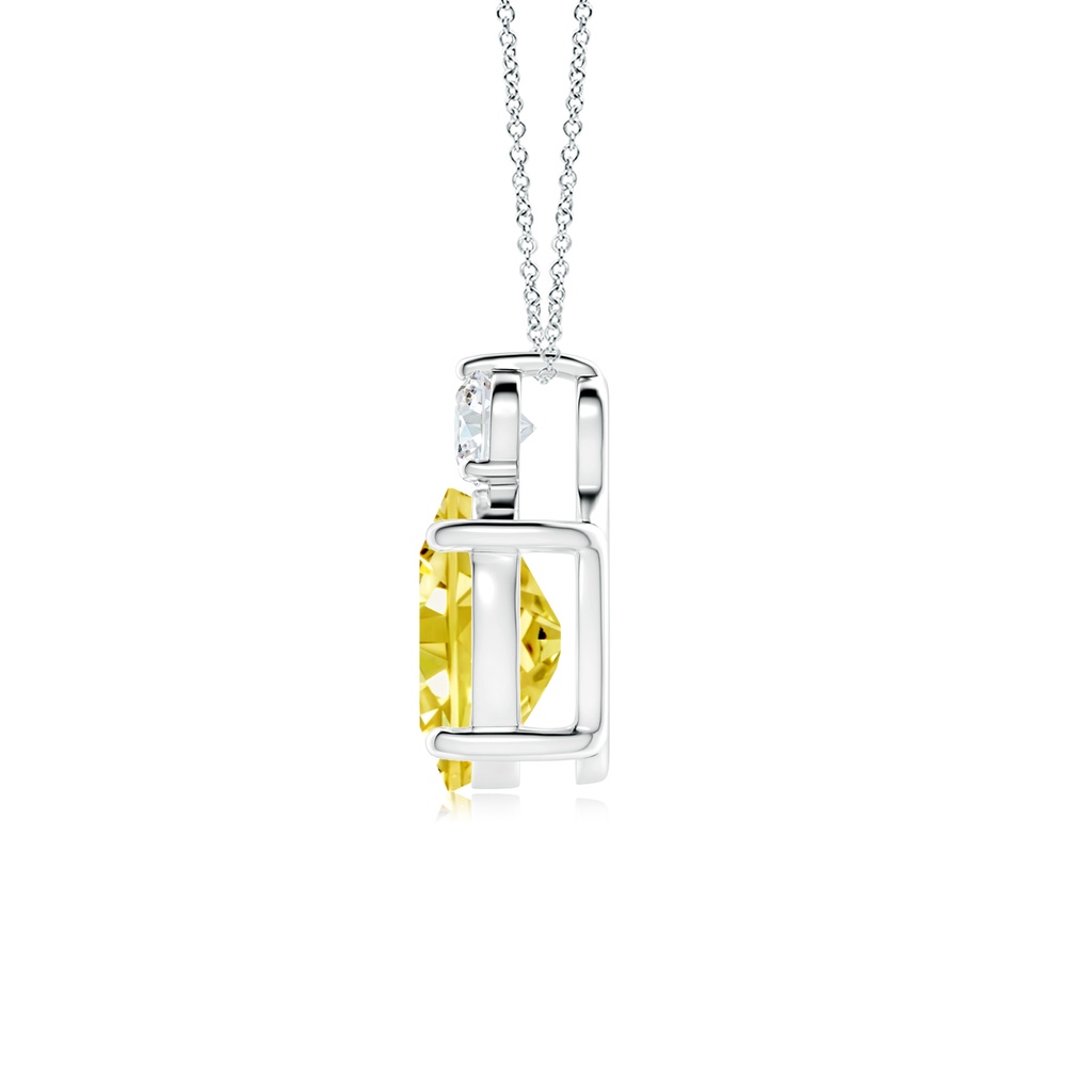 10x8mm AAAA Oval Fancy Intense Yellow Diamond Solitaire Pendant in P950 Platinum - side 199