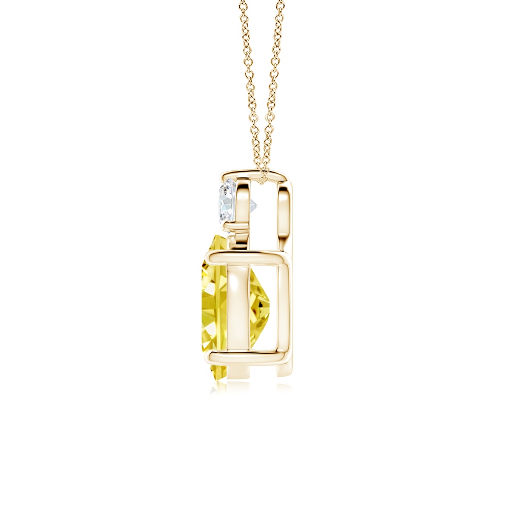 10x8mm AAAA Oval Fancy Intense Yellow Diamond Solitaire Pendant in Yellow Gold - side 199