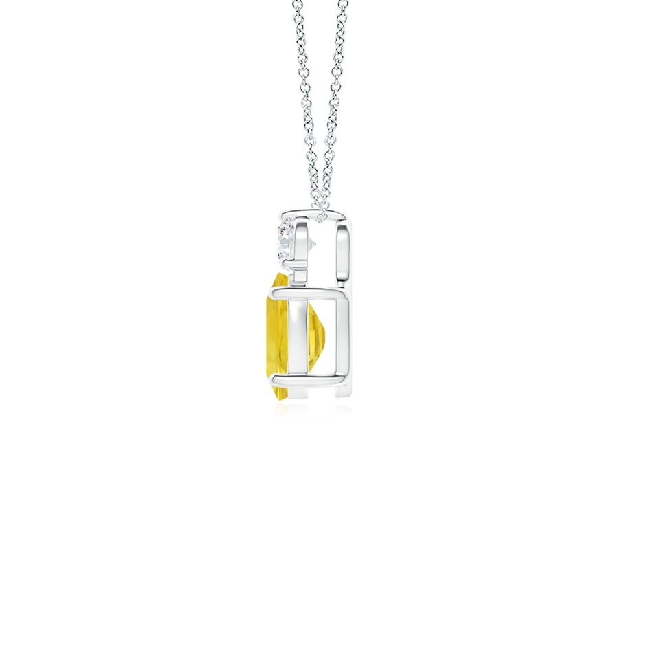 7x5mm AA Oval Yellow Sapphire Solitaire Pendant with Diamond in P950 Platinum side-1