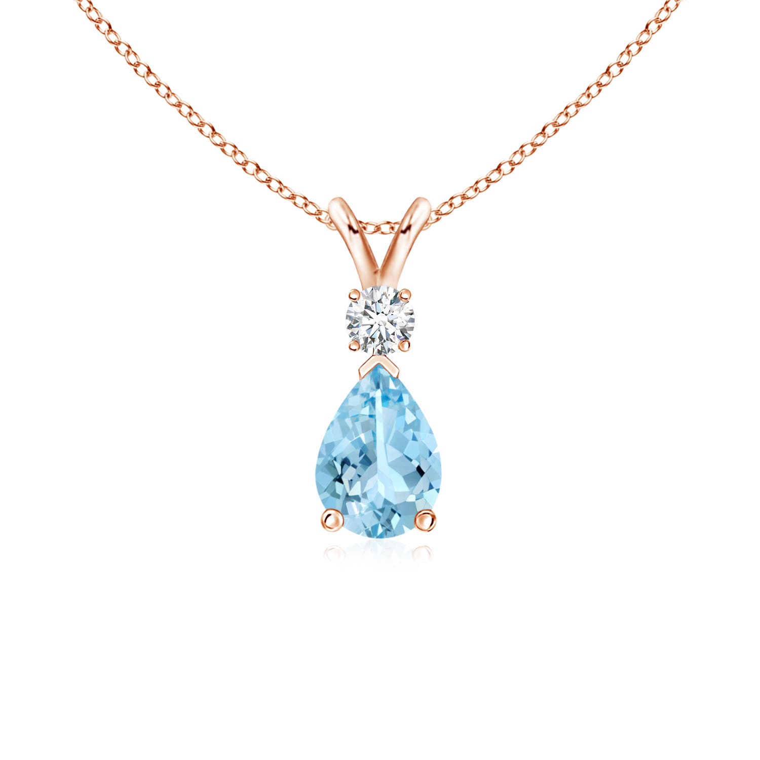 AAAA - Aquamarine / 0.62 CT / 14 KT Rose Gold