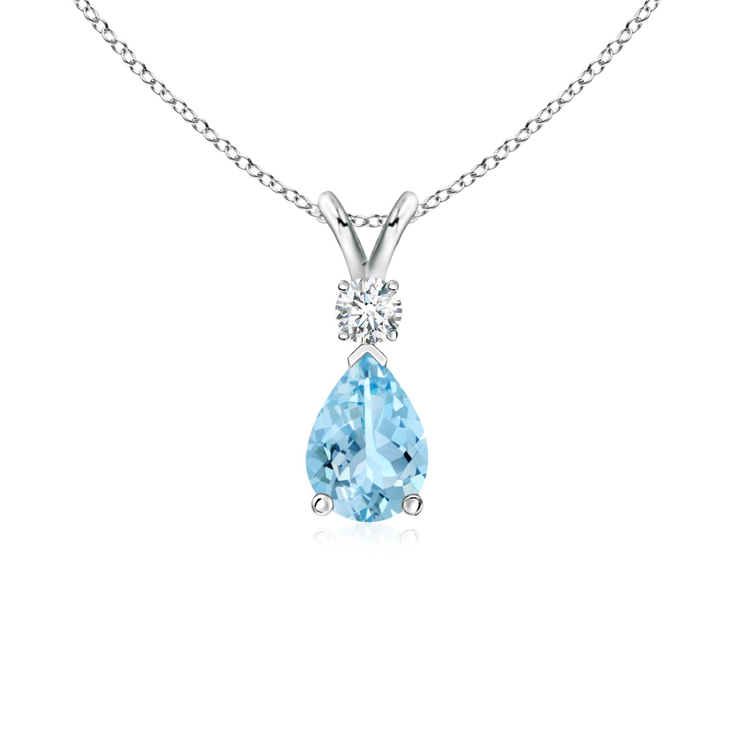 AAAA - Aquamarine / 0.62 CT / 14 KT White Gold