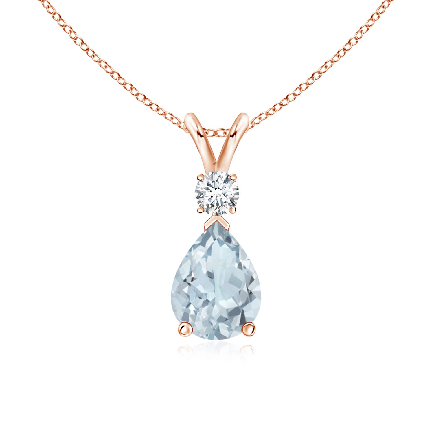 A - Aquamarine / 0.96 CT / 14 KT Rose Gold