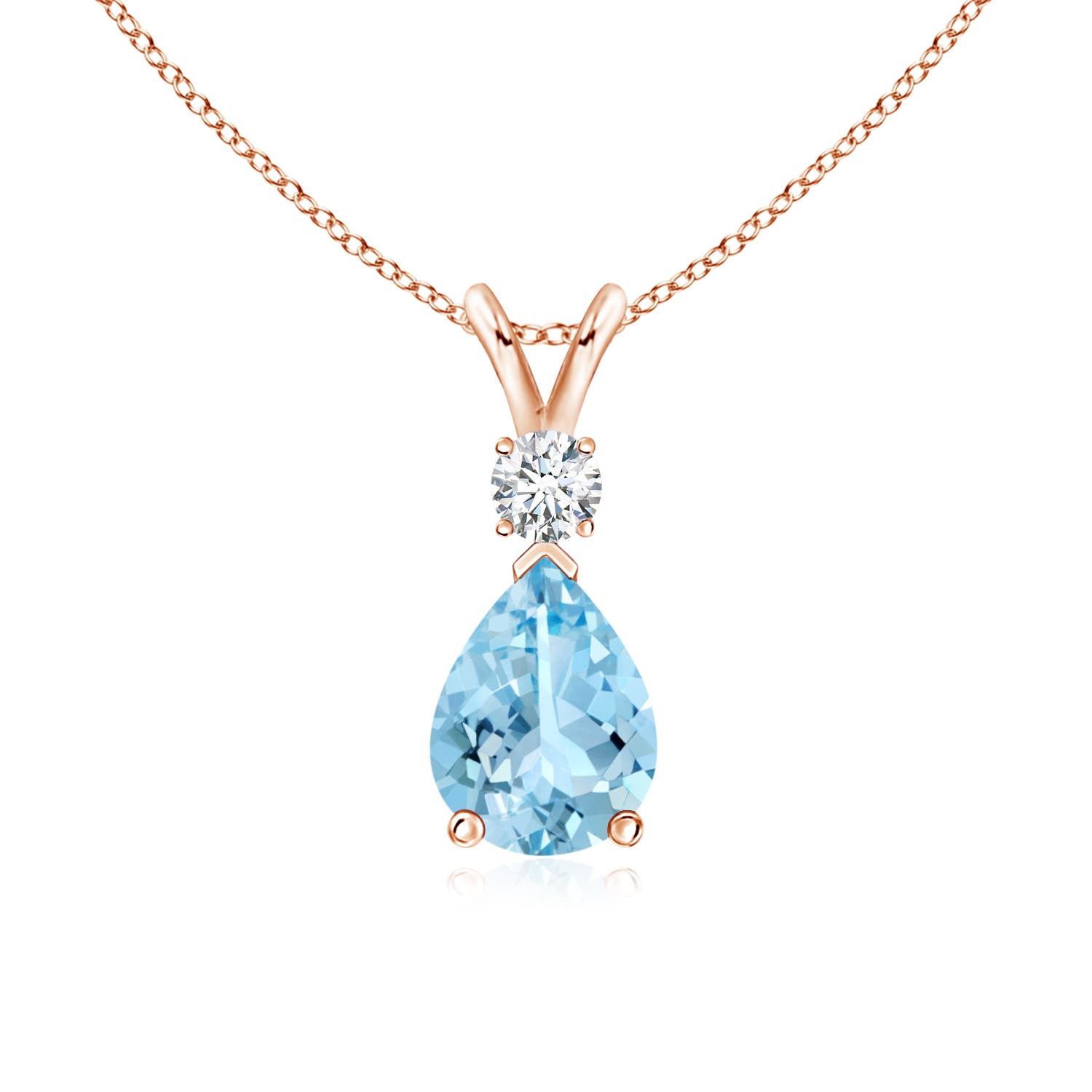 AAAA - Aquamarine / 0.96 CT / 14 KT Rose Gold