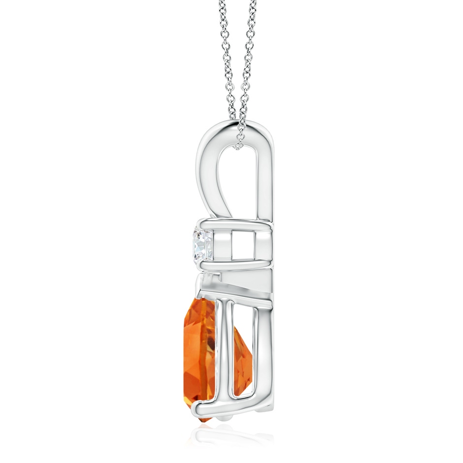 12x8mm AAAA Prong-Set Citrine Teardrop V-Bale Pendant with Diamond in P950 Platinum side 199