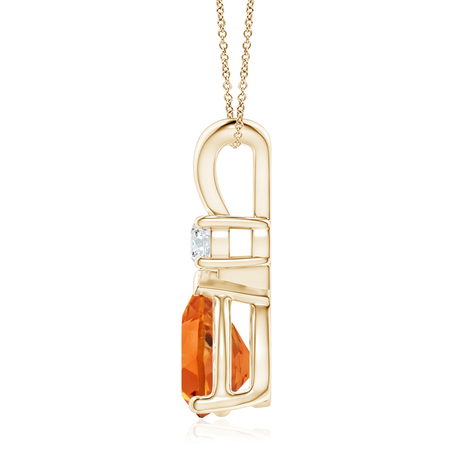 12x8mm AAAA Prong-Set Citrine Teardrop V-Bale Pendant with Diamond in Yellow Gold side 199