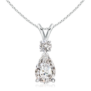 12x8mm IJI1I2 Diamond Teardrop Pendant with Diamond Accent in P950 Platinum