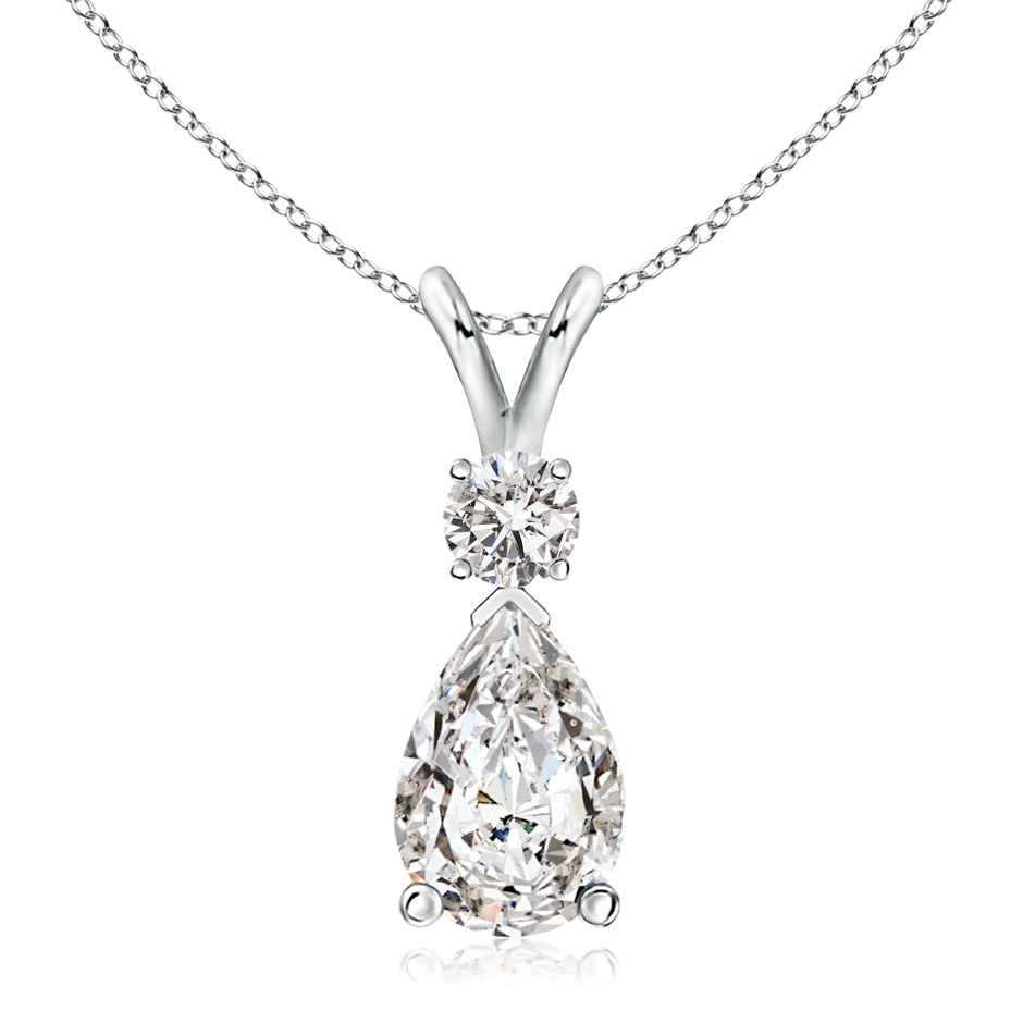 12x8mm IJI1I2 Diamond Teardrop Pendant with Diamond Accent in P950 Platinum 