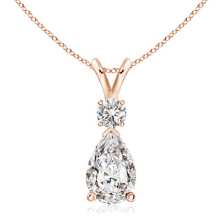 12x8mm IJI1I2 Diamond Teardrop Pendant with Diamond Accent in Rose Gold