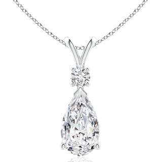 14x8mm HSI2 Diamond Teardrop Pendant with Diamond Accent in P950 Platinum