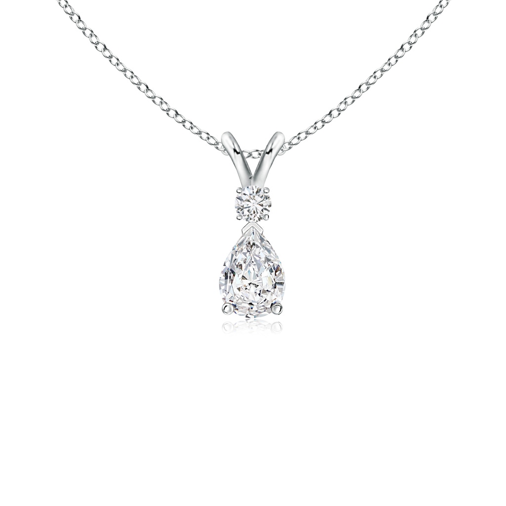 6x4mm HSI2 Diamond Teardrop Pendant with Diamond Accent in White Gold 