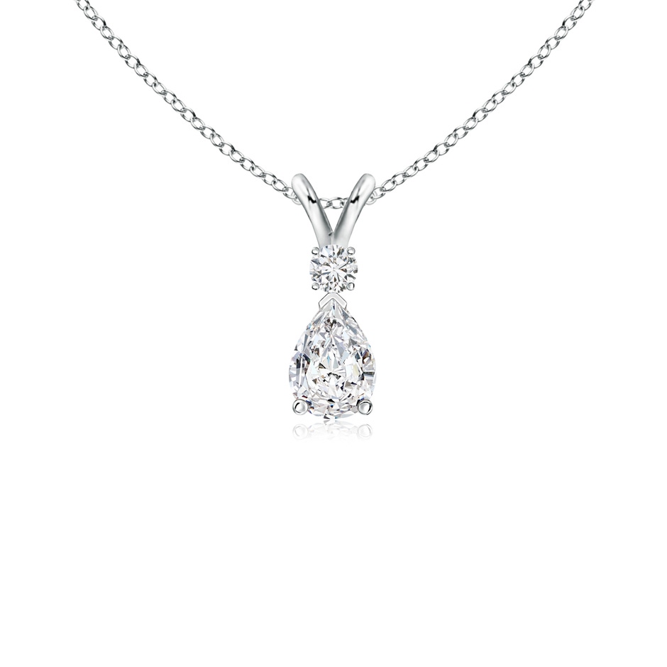 6x4mm HSI2 Diamond Teardrop Pendant with Diamond Accent in White Gold 