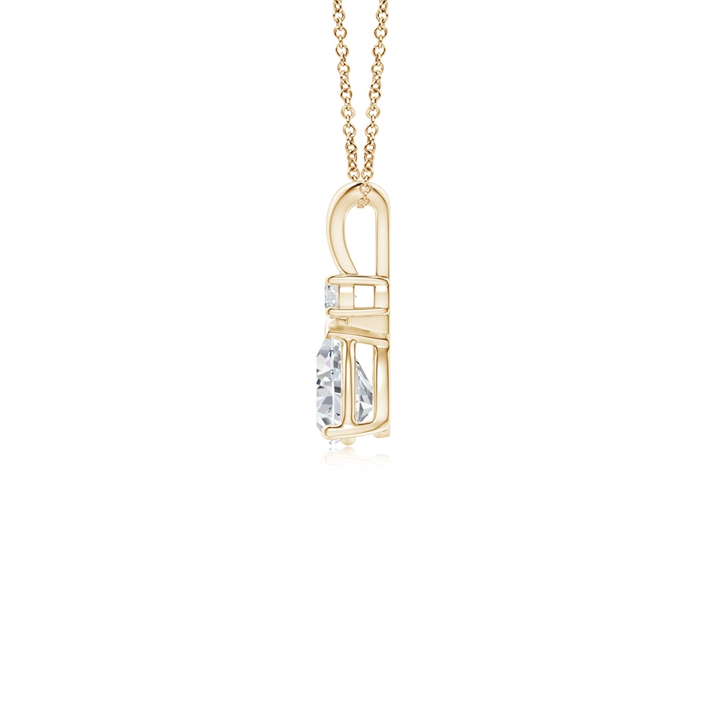 6x4mm HSI2 Diamond Teardrop Pendant with Diamond Accent in Yellow Gold - side 199