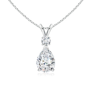 8x5mm GVS2 Diamond Teardrop Pendant with Diamond Accent in S999 Silver