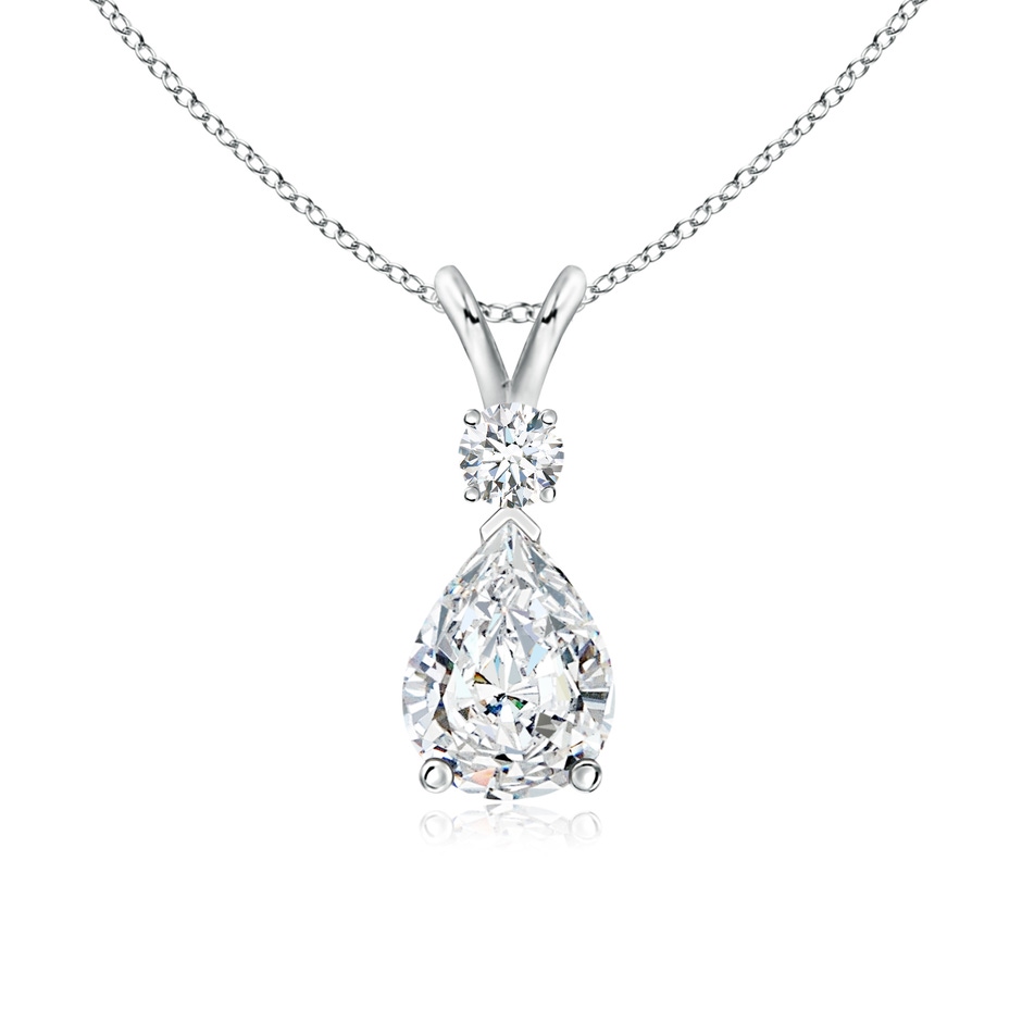 8x5mm GVS2 Diamond Teardrop Pendant with Diamond Accent in White Gold 