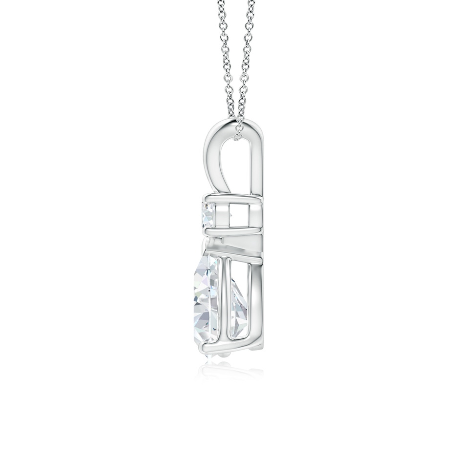 8x5mm GVS2 Diamond Teardrop Pendant with Diamond Accent in White Gold side 199