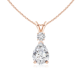8x5mm HSI2 Diamond Teardrop Pendant with Diamond Accent in 9K Rose Gold