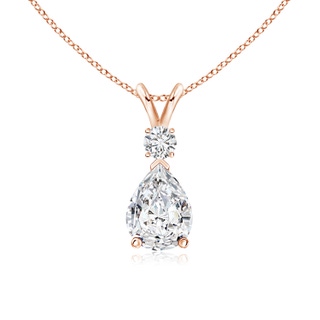 8x5mm HSI2 Diamond Teardrop Pendant with Diamond Accent in Rose Gold