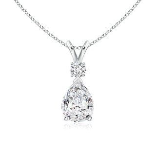8x5mm HSI2 Diamond Teardrop Pendant with Diamond Accent in S999 Silver