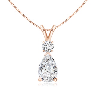 9x7mm HSI2 Diamond Teardrop Pendant with Diamond Accent in Rose Gold