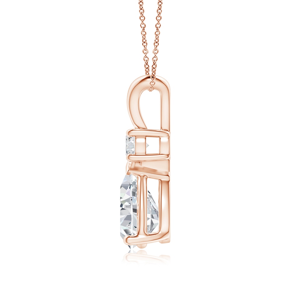 9x7mm HSI2 Diamond Teardrop Pendant with Diamond Accent in Rose Gold side 199