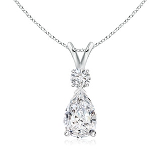 9x7mm HSI2 Diamond Teardrop Pendant with Diamond Accent in S999 Silver