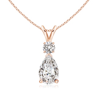 9x7mm IJI1I2 Diamond Teardrop Pendant with Diamond Accent in Rose Gold