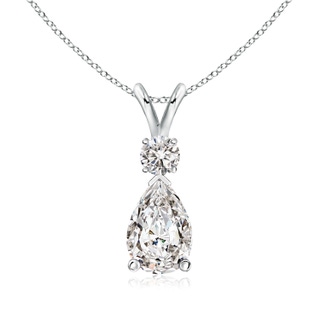 9x7mm IJI1I2 Diamond Teardrop Pendant with Diamond Accent in S999 Silver