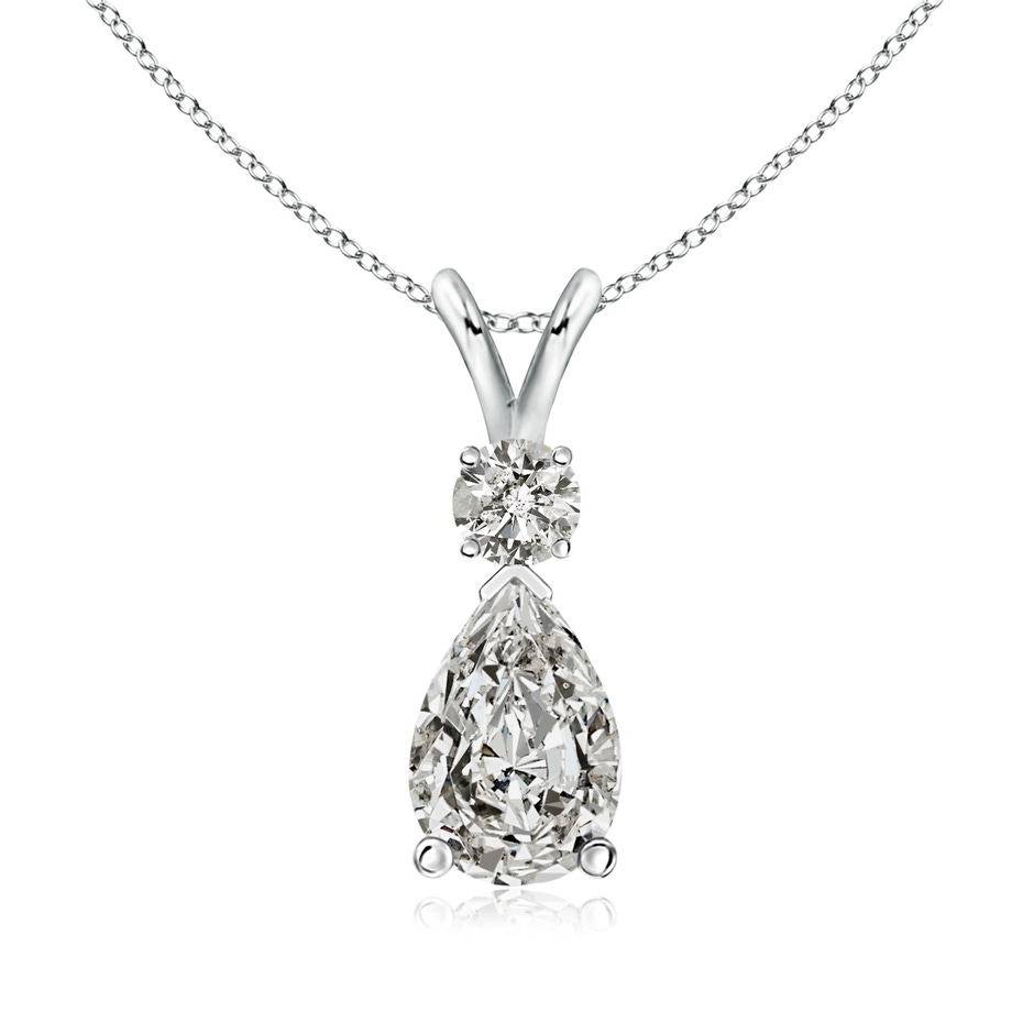 9x7mm KI3 Diamond Teardrop Pendant with Diamond Accent in P950 Platinum 