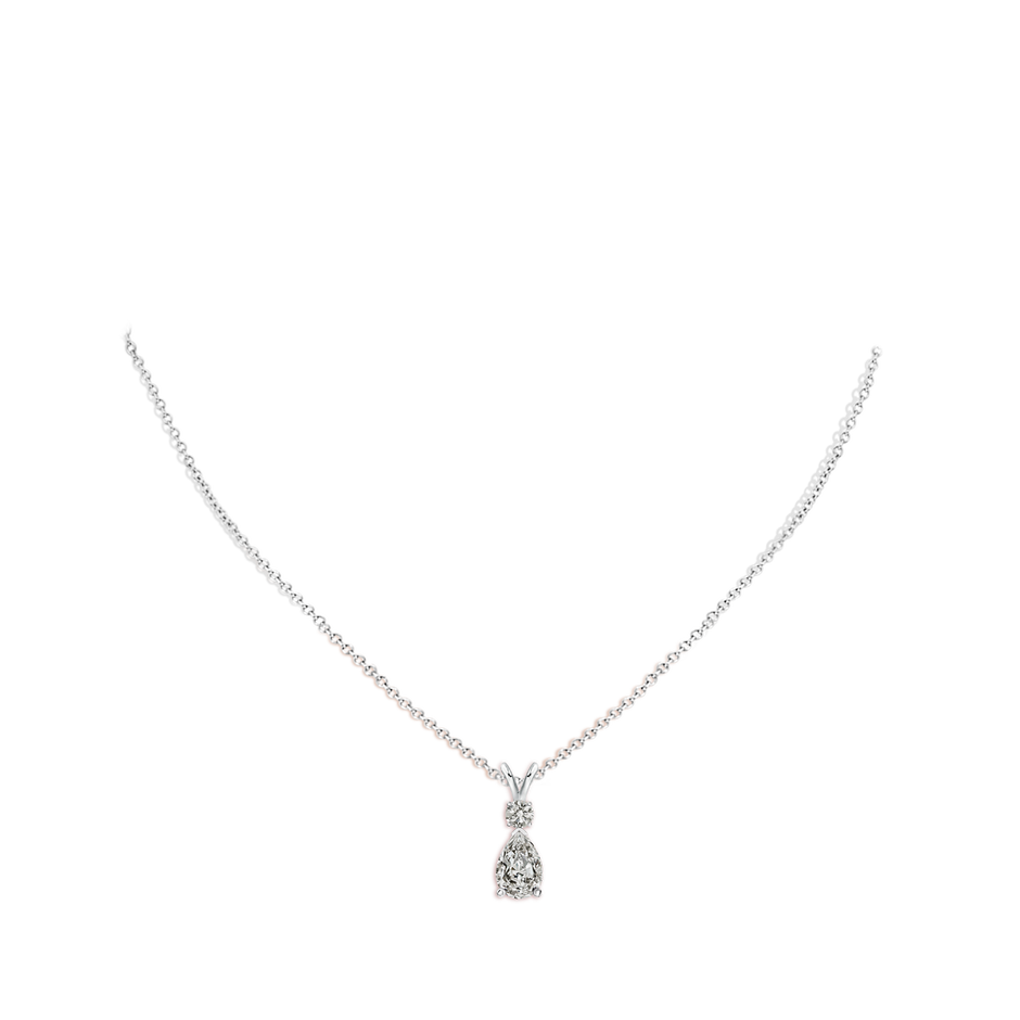 9x7mm KI3 Diamond Teardrop Pendant with Diamond Accent in P950 Platinum pen