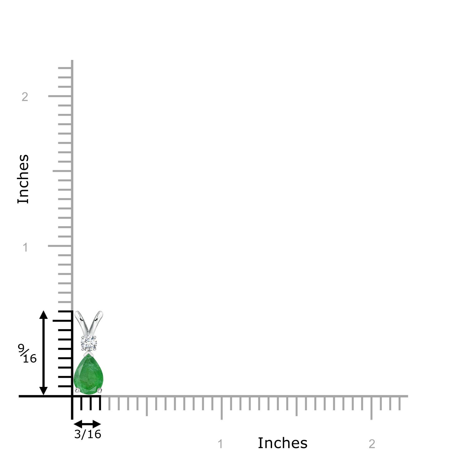 A - Emerald / 0.39 CT / 14 KT White Gold