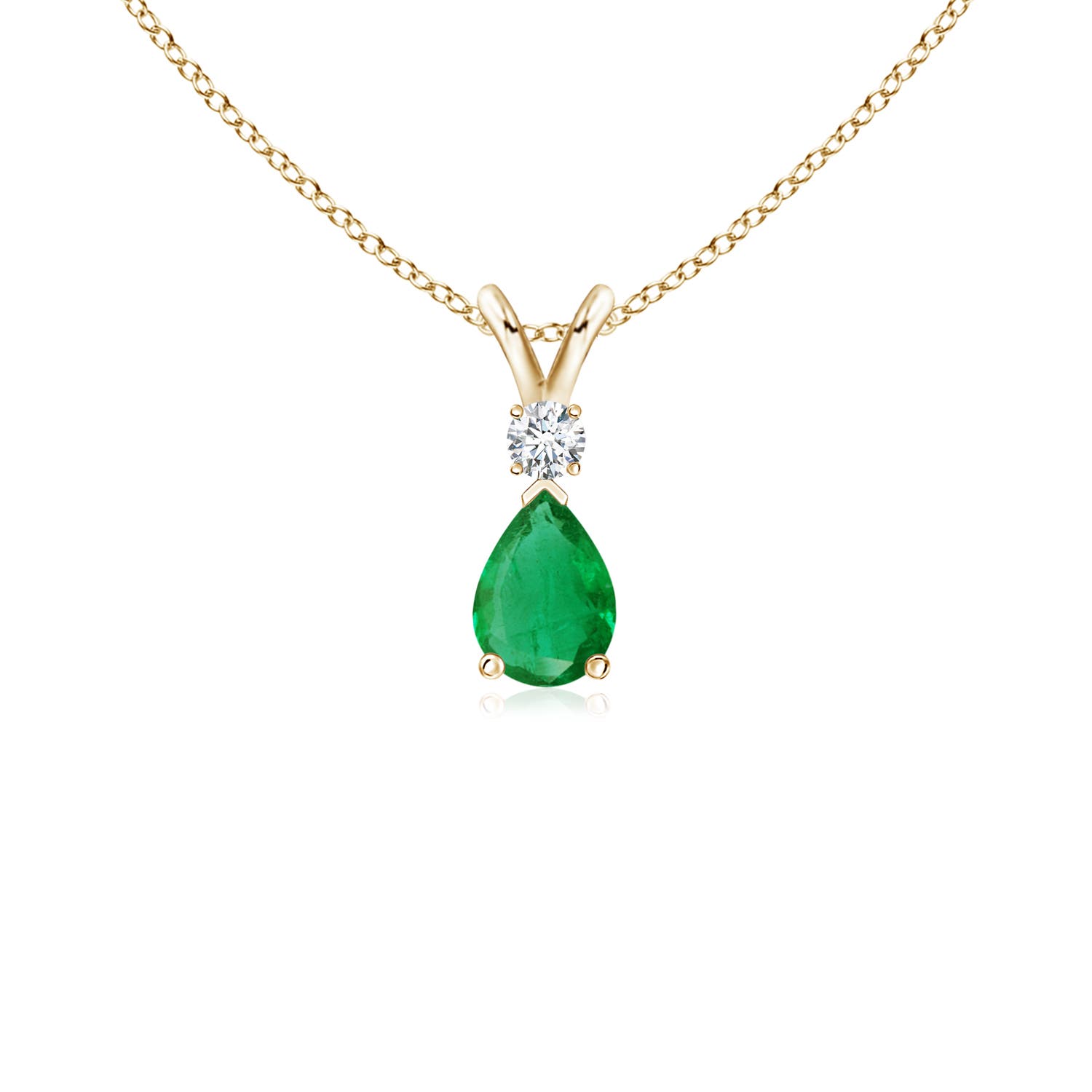 AA - Emerald / 0.39 CT / 14 KT Yellow Gold