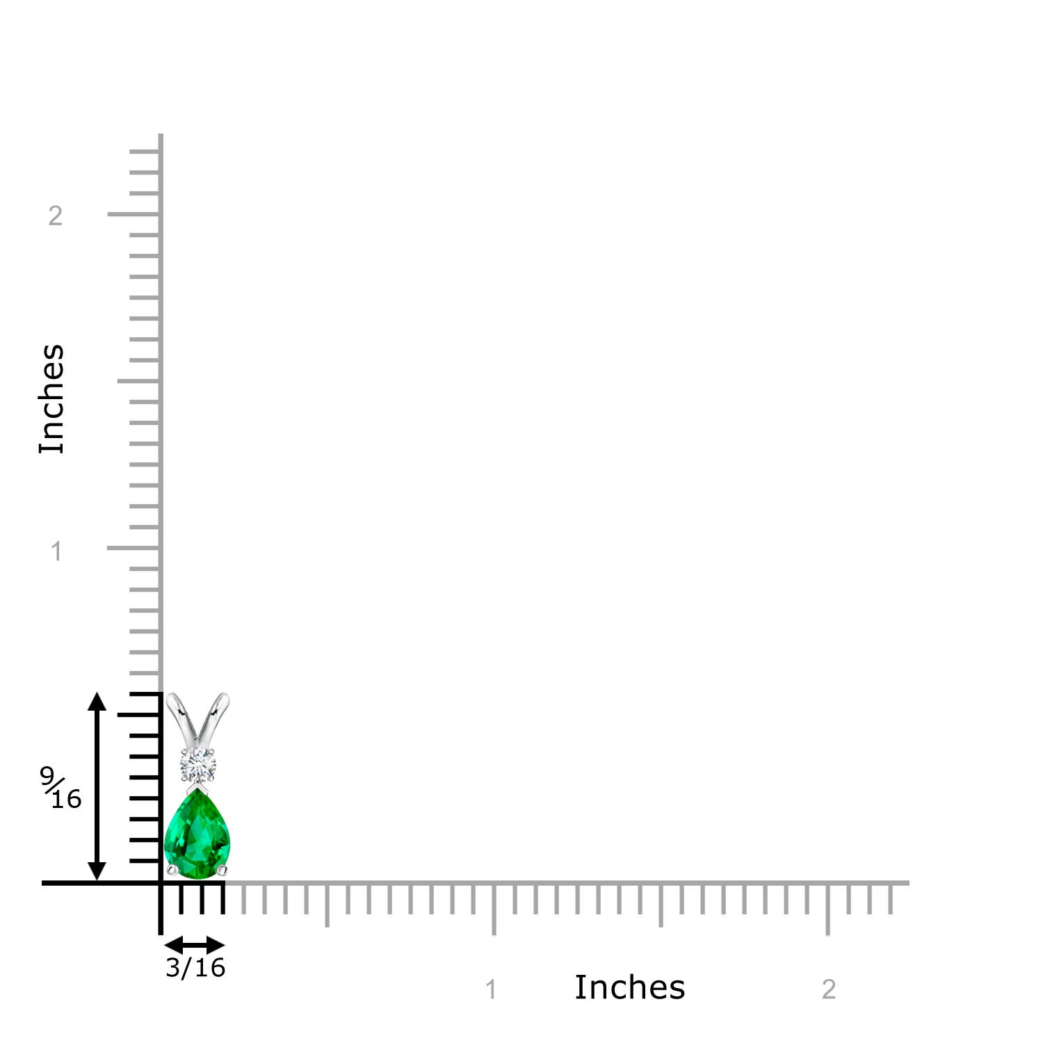 AAA - Emerald / 0.39 CT / 14 KT White Gold