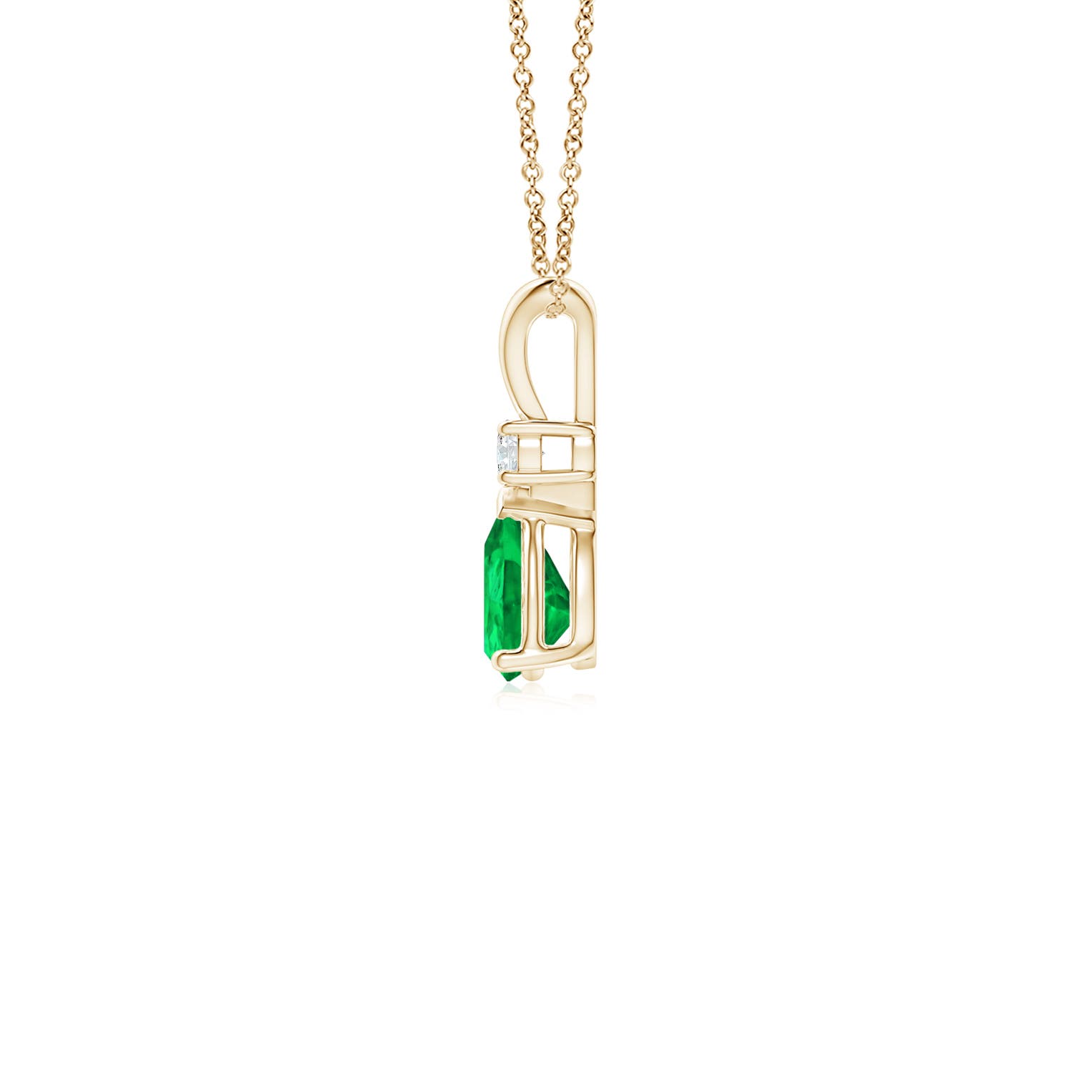 AAA - Emerald / 0.39 CT / 14 KT Yellow Gold