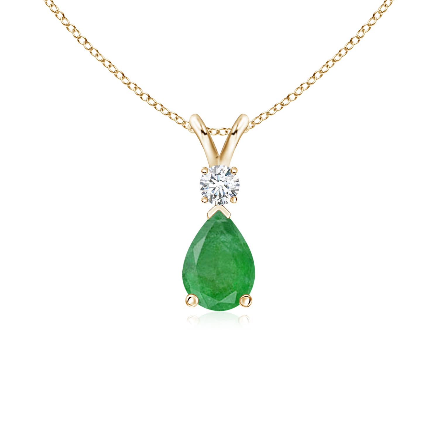 A - Emerald / 0.67 CT / 14 KT Yellow Gold