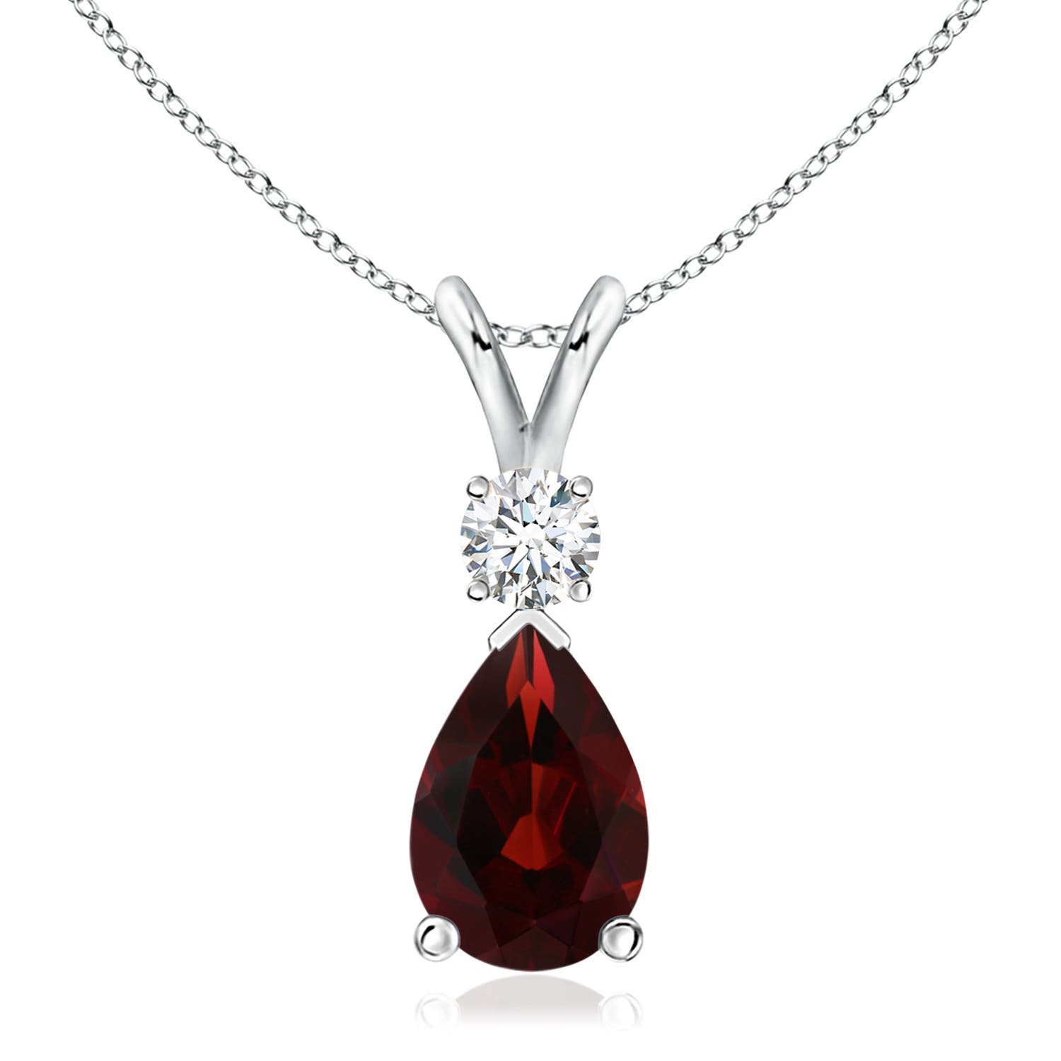 AA - Garnet / 3.68 CT / 14 KT White Gold