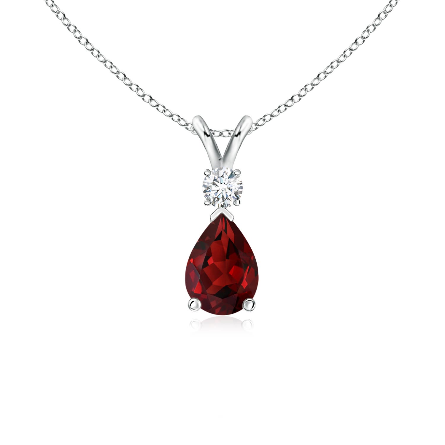 AAAA - Garnet / 0.92 CT / 14 KT White Gold