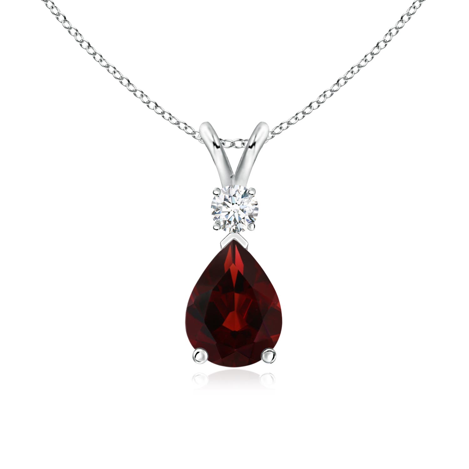 AA - Garnet / 1.41 CT / 14 KT White Gold